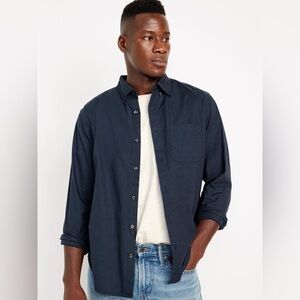 Old Navy Everyday Shirt XL Blue ButtonDown Long Sleeve Regular Fit Built-In Flex